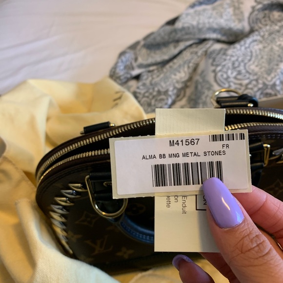 Authentic Louis Vuitton metal studded Alma BB - Picture 6 of 15